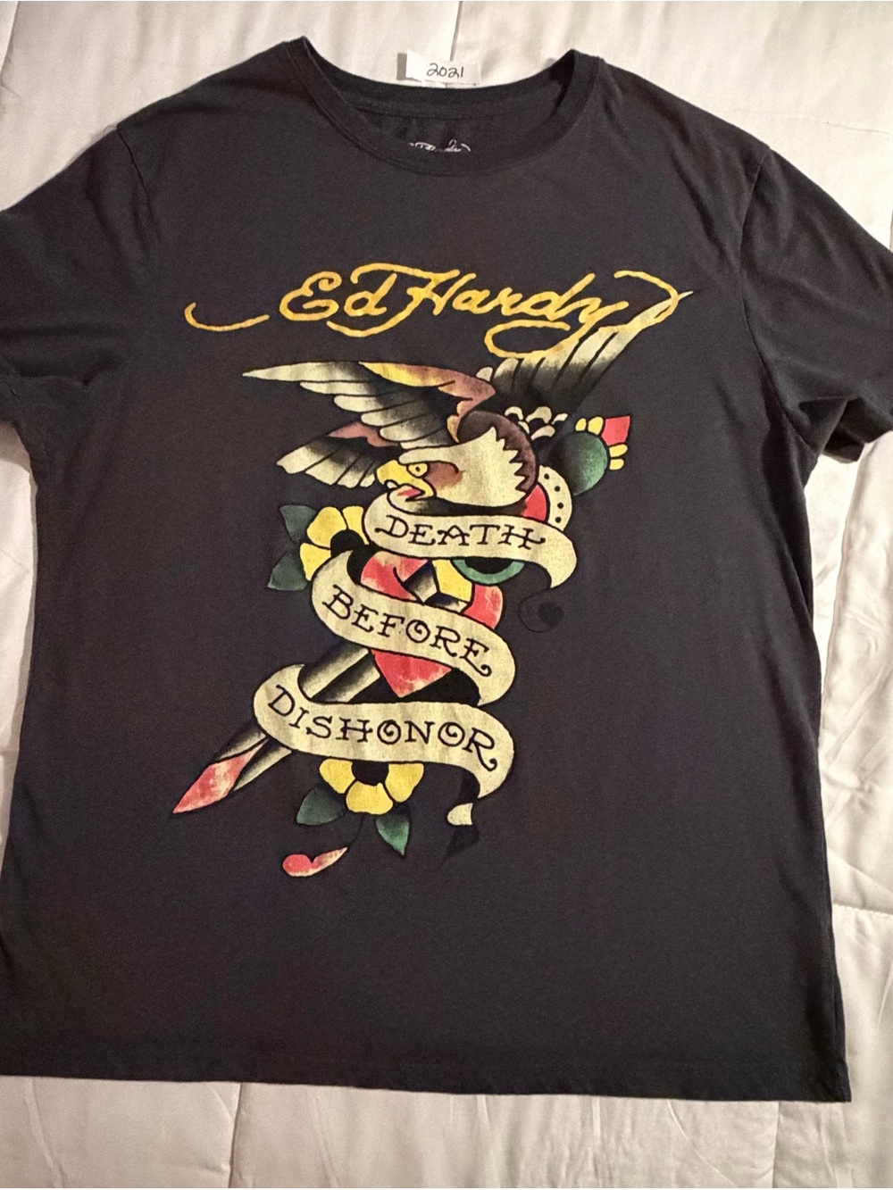 Ed Hardy Death Before Dishonor Eagle Dagger Graphic Tee
